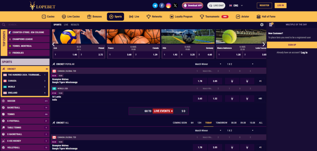 Sport Betting at LopeBet