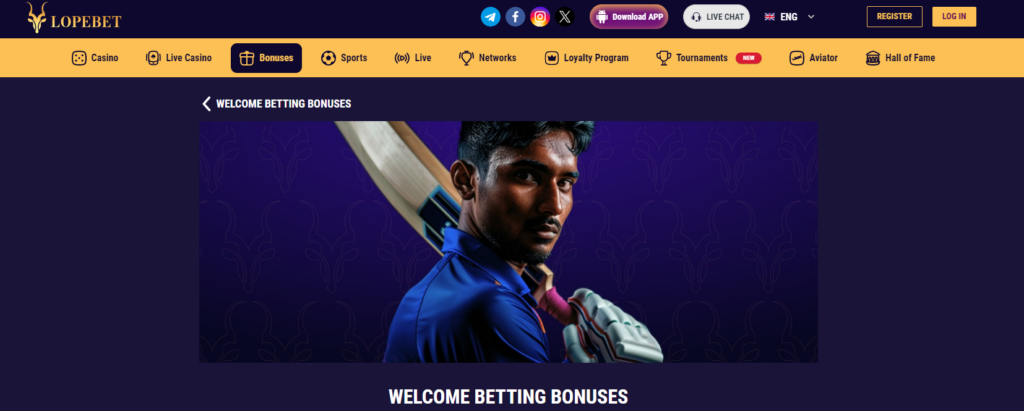 Welcome Bonus Betting LopeBet